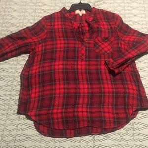 Flannel-design style shirt with pocket